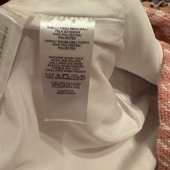 LOFT Pink Gingham Tweed Women's Skirt - Picture 6 of 6